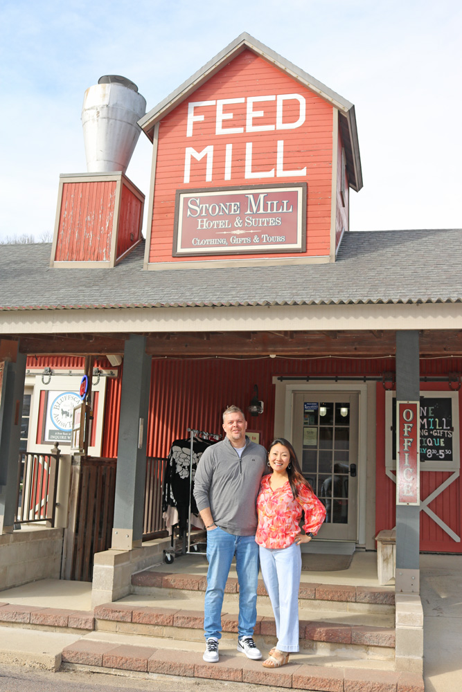 The husband and wife team of Annie Kang and Adam McCabe are the new owners of Stone Mill Hotel & Suites. Photo by Barb Jeffers