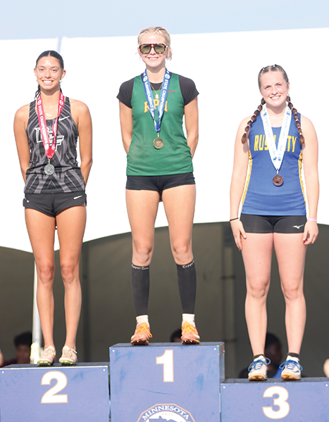 The 2025 Class A State Track and Field Meet Triple Jump champion is RPH’s Aubry Boldt. The Houston junior had a huge meet, also taking third in the 100-hurdles and fourth in the Long Jump. It is RPH’s first track and field title since Noah Carlson (2016). Photo by Paul Trende