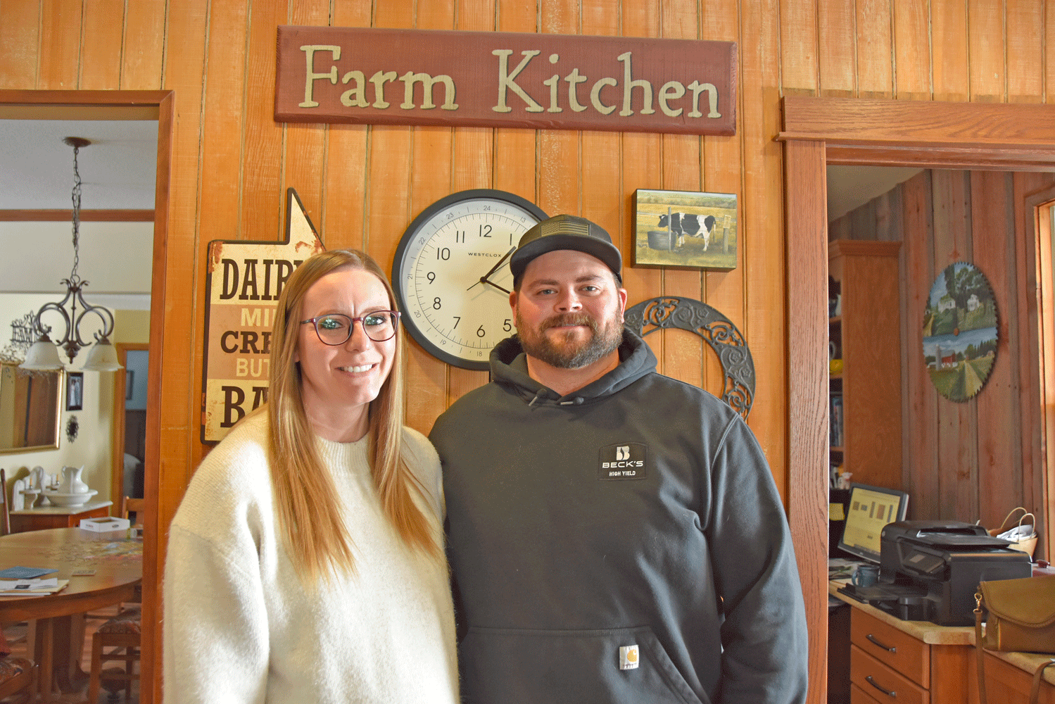 The fourth generation of Hazel family farmers, Adam and Maggie Hazel.
