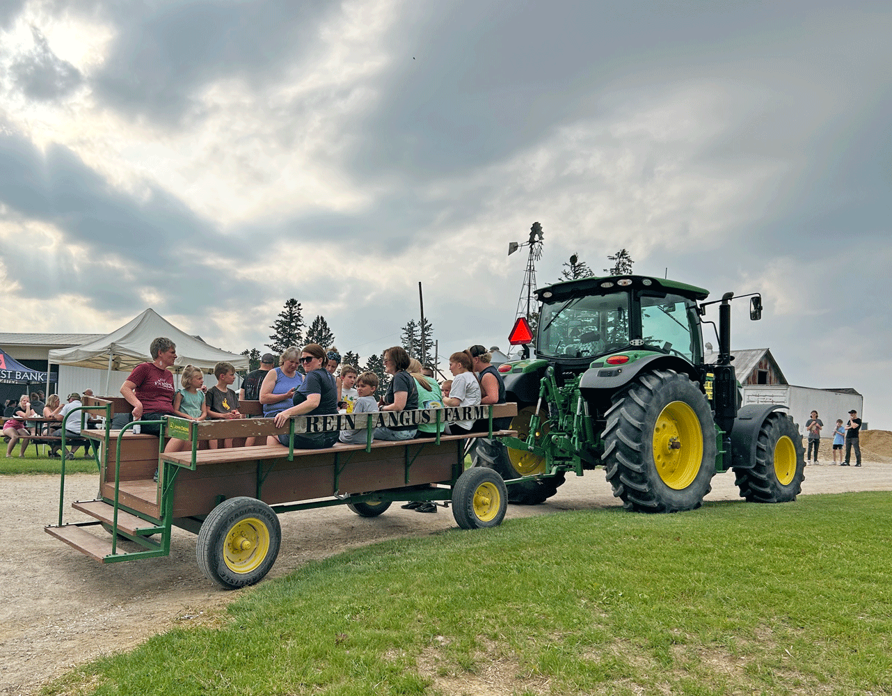 A wagon ride to tour more of the farm. Photo by Wanda Hanson