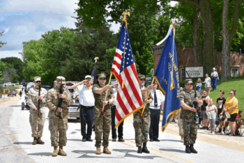 The Mabel American Legion Post 299 leads the Laura Days parade. Photo by Charlene Corson Selbee