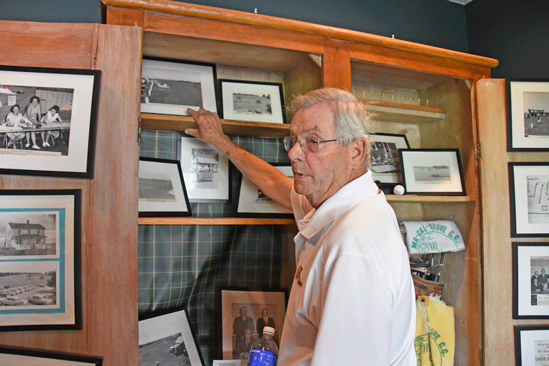Paul Weichert, a proud shareholder and member, recounts the history of Ma Cal Grove Country Club. Photo by Charlene Corson Selbee