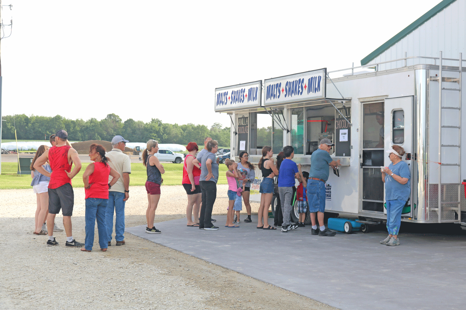 Milkshakes from the American Dairy Association were very popular on a hot day during Olmsted County Breakfast on the Farm 2025 held at North Creek Dairy. Photo by Barb Jeffers