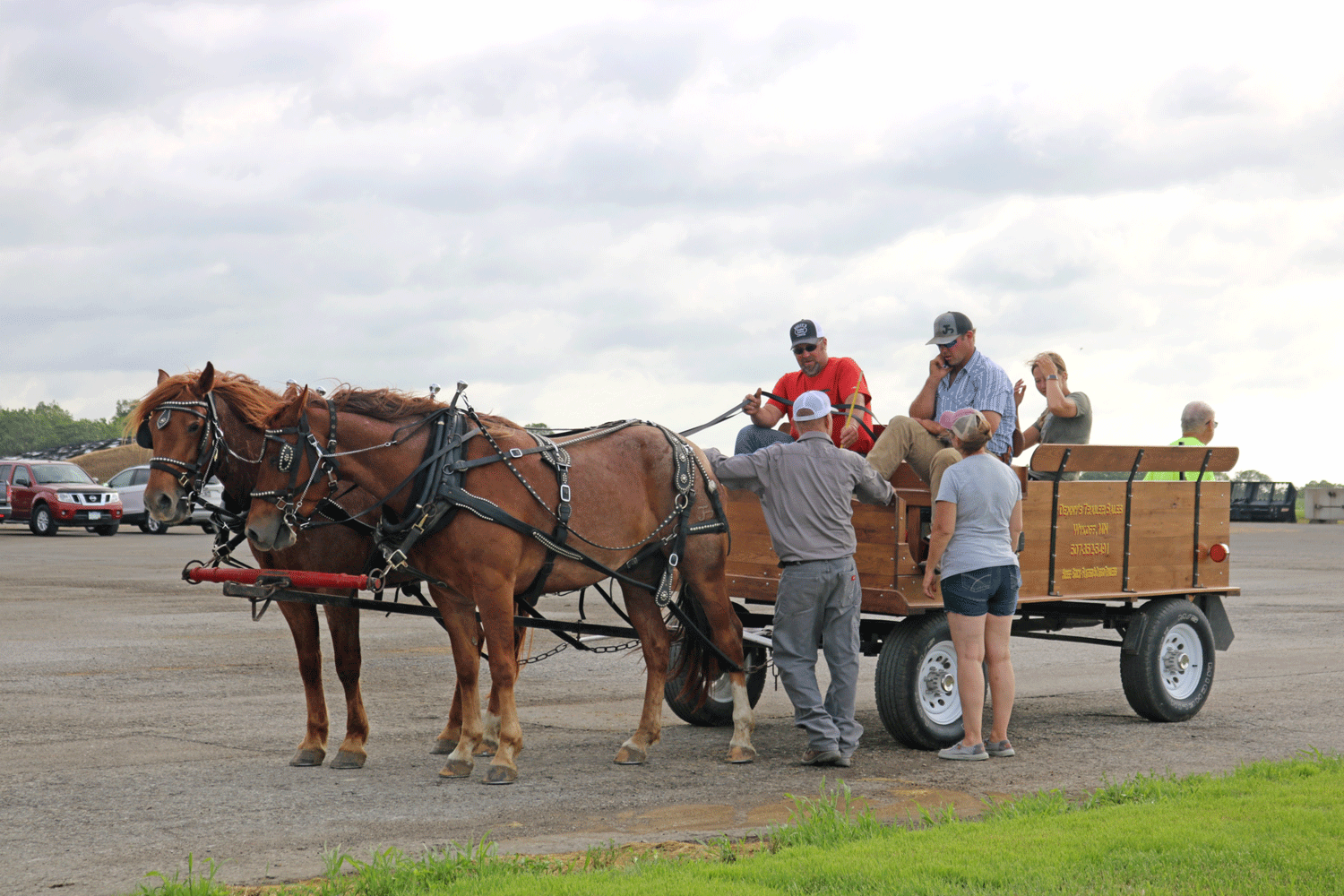 Horse-drawn wagon rides were a nice ride for many at Olmsted County Breakfast on the Farm 2025.