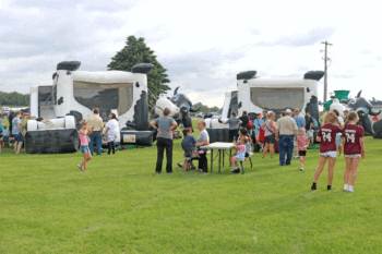 A cow bounce house was fitting during Olmsted County Breakfast on the Farm on June 21, 2025. Photo by Barb Jeffers