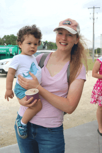 Ansel Espinoza, 18 months, had some refreshing ice cream along with his mom, Anna Espinoza at Olmsted County Breakfast on the Farm. Photos by Barb Jeffers