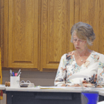 Rushford Mayor Terri Benson at the July 14 meeting. Photo by Kirsten Zoellner