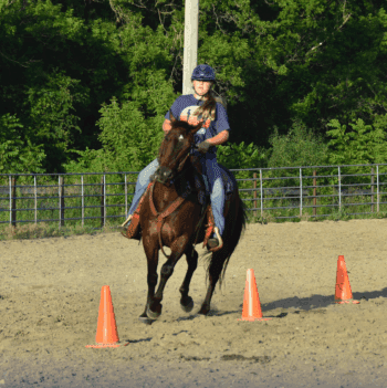 A Fillmore County 4-Her attends the trail riding clinic at the fairgrounds in Preston, Minn. Photo by Charlene Corson Selbee