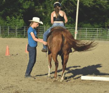 One of many volunteer clinicians helping Fillmore County 4-H Horse Project members prepare for the county fair. Photo by Charlene Corson Selbee
