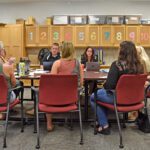 The Spring Grove School Board and School Administration met in regular session on July 21 in one of the elementary classrooms due to the school construction project taking place this summer. Photo by Charlene Corson Selbee