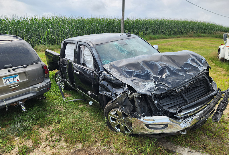The vehicle involved in the crash, allegedly driven by Colton James Page. Photo submitted