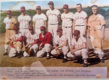 The 1966 Eitzen baseball team included Bob Meiners, shown standing in the front row, third from the left. Photo submitted