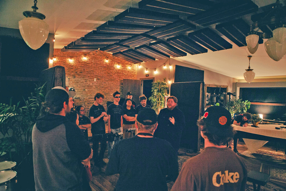 Dylin and the choir group at a recent recording session. Photo by Ellie Rose Photography