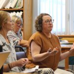 CEDA consultants Jayme Longmire, left, and Allison Whalen address the Rushford Village Council on August 5. Photo by Kirsten Zoellner