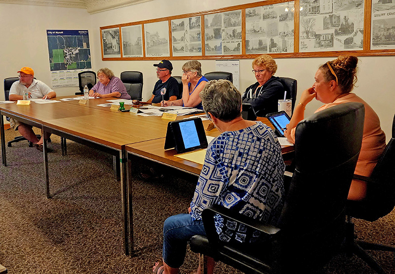 The Wykoff City Council addressed a range of city business including zoning requests, infrastructure updates, community projects, and upcoming events at their August 11 meeting. Photo by Zech Sindt
