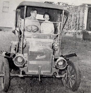 Harold and Ragnhild St. Mary ride in their restored 1905 Maxwell. Photo courtesy of the Houston County Historical Society