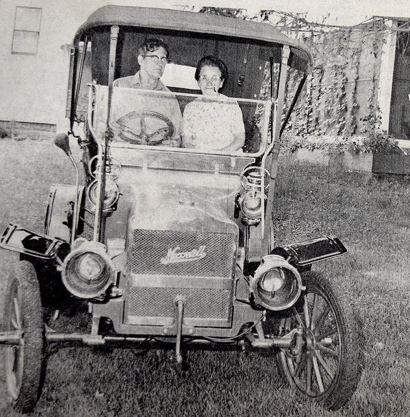 Harold and Ragnhild St. Mary ride in their restored 1905 Maxwell. Photo courtesy of the Houston County Historical Society