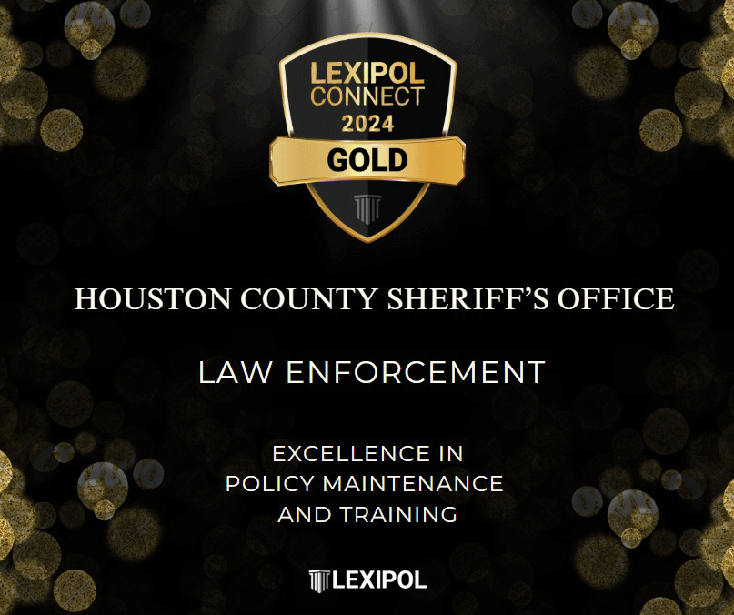 Houston County Sheriff’s Department received the highest level of recognition offered for policy management. Image submitted