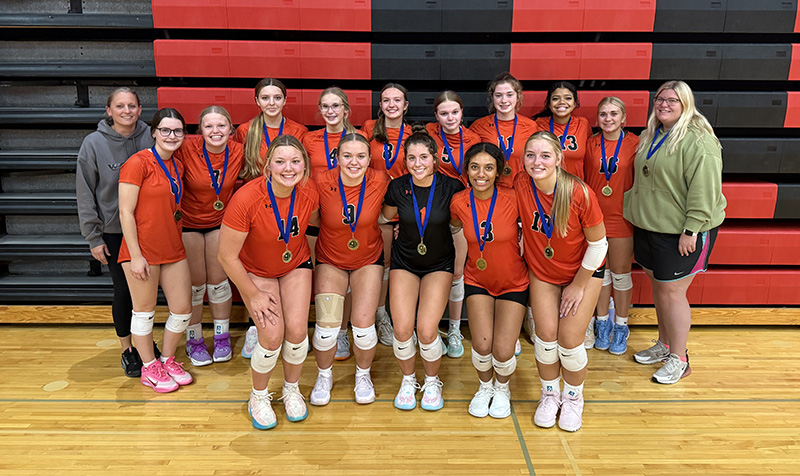 Lanesboro volleyball went 3-1 at the Wabasha-Kellogg Tourney, beating LeRoy-Ostrander and Goodhue each 2-1 in the championship tourney for redemption wins on earlier losses. The Burros claimed the tourney title.” Photo submitted