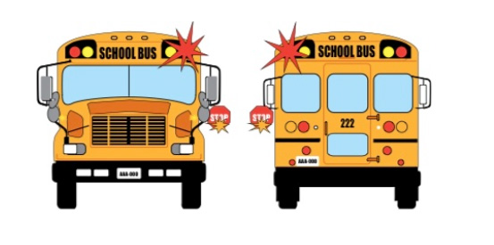 Flashing red lights warn drivers that the school bus is loading or unloading students.Image submitted