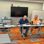 The Lanesboro School Board at their September 10 meeting; from left to right: Steve Storhoff, Chair Steve Snyder, Mark Holmen, Kevin Horihan and Lucas Bergo. Sarah Peterson was absent. Photo by Wanda Hanson