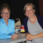 Adrienne Sweeney, left, and Stela Burdt are celebrating 25 seasons at the Commonweal Theatre Company in Lanesboro, Minn. In those 25 seasons they have shared their talents with appreciative audiences as well as completing their administrative duties that go along with being in the company Photo by Barb Jeffers