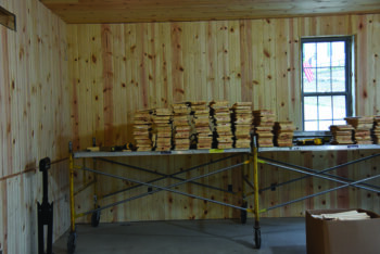 Wainscoting covers the walls of the new Preston Depot Museum, which was historically used in train depots to protect the lower walls from moisture, dirt and mold while providing an attractive interior finish. Photo by Charlene Corson Selbee