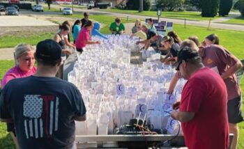 Spring Valley volunteers filling luminaries for the 2024 Relay for Life of Fillmore County. Photo submitted