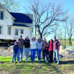 The house is ready to move. From left to right: Cole, Brent, Marissa and Brenda Afseth; Cassandra (Sandy), Emma, Holland (in front), Blaise and Theo Haddad. Photo submitted