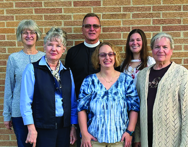 St. Johns faculty and staff from left to right: Julianne Rowe, Robin Breckenridge, Rev. Timothy Sandeno, Kayla Duxbury, Laura Danielson, Mickey Angerman. Photo submitted