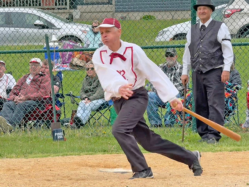 In vintage baseball, players do not use gloves, only one ball is used for the entire game, and the bat is a round wooden stick with a maximum diameter of 2.5 inches. Photo submitted