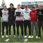 The 2025 Three Rivers Conference Meet boys (repeating) team champion squad from Lewiston-Altura/Rushford-Peterson/Houston (left to right): Brennan Kunst, Will Jewison, Aaron Ploetz, Isaac Rasmussen, Trey Hegland, Grayson Speltz and Hunter Rislov. LARPH topped Cotter/Hope Lutheran 30 to 35 with all the above runners finishing top 13 (of 117 total competitors). Photo by Paul Trende