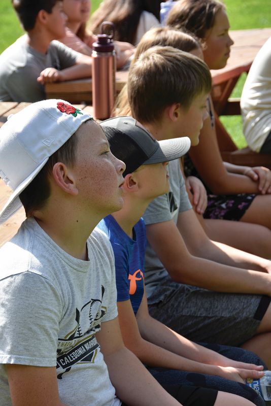 Houston County sixth graders learn about their environment while enjoying the sunshine. Photo by Charlene Corson Selbee