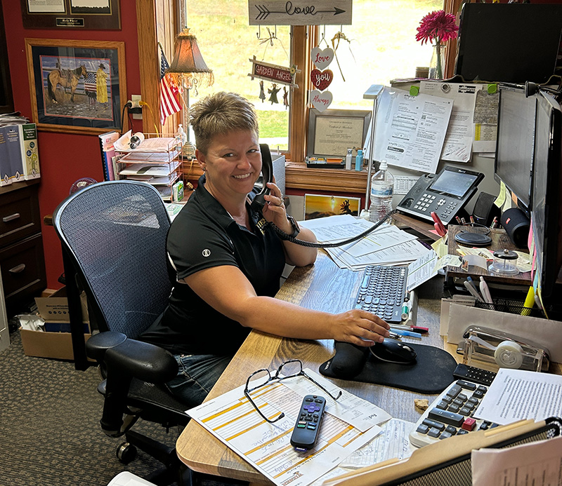 Holly hard at work at her Wieser Septic job. Photo by Wanda Hanson