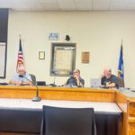 Houston County Commissioners listen intently as Commissioner Cindy Wright gives her report at the October 7 commission meeting. Photo by Charlene Corson Selbee