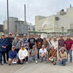 At Houdek, S. Dak., where the tour group saw some of the research trials done with different species of aquaculture with plant-based feed. Photo submitted