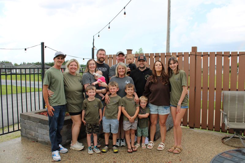 Steve and Karla Tart gathered with their children, their significant others, and all of their grandchildren for a picture on the patio at Rack's. Front row - Maverick Fenton, Hudson Fenton, Isaiah Tart, and Hayes Tart. Middle row - Cameron Fenton, Ashley Fenton, Lindsay Trende, Sutton Trende, Karla Tart, Mitchell Tart, Kylie Tart and Kenidy Fenton. Back row - Tyler Trende, Steve Tart and Romyn Tart. Photo by Jason Sethre