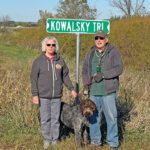 Mike and Linda Kowalski and their dog Pal. The Kowalskis were recognized for their ongoing efforts, with a road being named after them. Photo by Charlene Corson Selbee