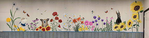 Another mural located in a local business, Ladd K9, was painted by Andrea Hindt. Photo submitted