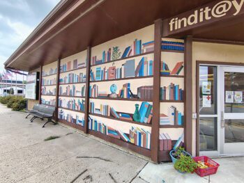 The mural on the Houston Library stands out along Main Street. Jean Colette, Jeannie Arentz and Kelley Stanage designed and supervised the project, while members of the Money Creek Livewires 4-H Club spent many hours volunteering to help paint the mural. Residents and visitors walking by also pitched in to help with the year-long project. Photo submitted