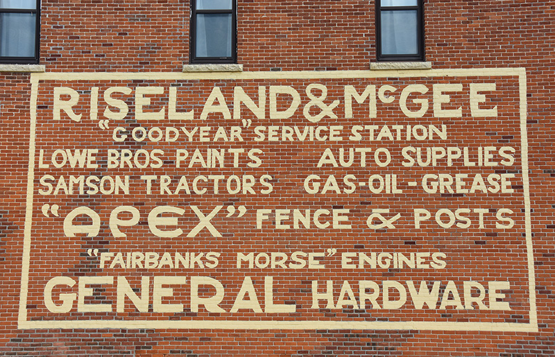 It is not often that an advertising mural of this quality is found in rural communities. Known as “ghost signs” when faded, this mural is located on the side of the Kingsley Mercantile in Harmony. This style of murals has a lengthy history spanning more than a hundred years. The mural on the side of the Mercantile is quite possibly the original ad. It was repainted by Diane Strahl, the former owner of the hardware store. After the building was tuck-pointed, current owner Kerry Kingsley repainted it by hand. Photo by Charlene Corson Selbee