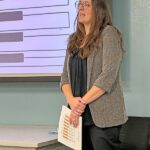 Kali Lentz of SmithSchafer presents the 2024-2025 audit of R-P’s finances. Photo by Wanda Hanson