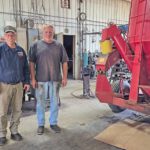 Dennis Solberg with Mark Reimann, who has been working at Solberg Welding for 27 years.