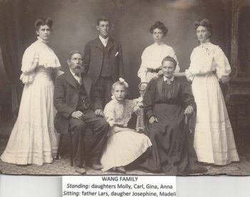 The Wang family. Standing: daughters Molly, Carl, Gina and Anna. Seated, father Lars, daughter Josephine, and mother Madeli. Photo submitted