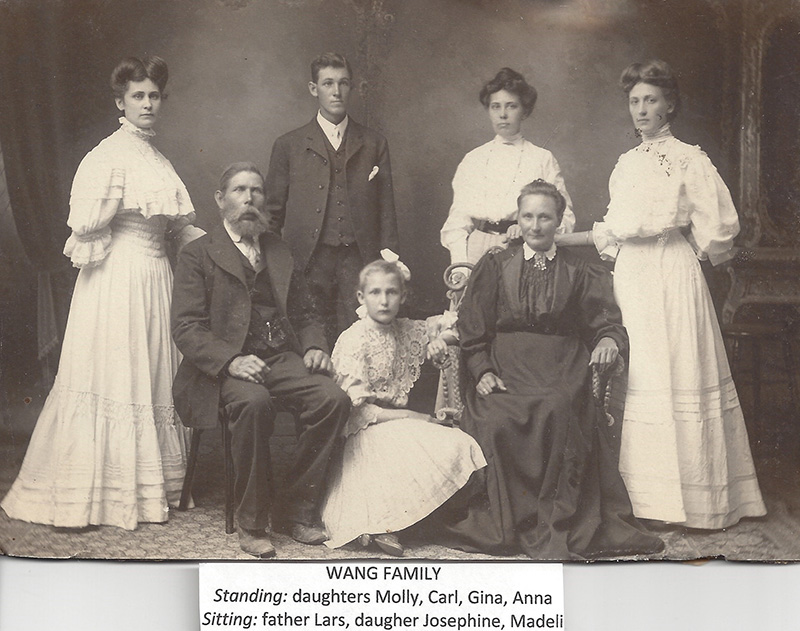 The Wang family. Standing: daughters Molly, Carl, Gina and Anna. Seated, father Lars, daughter Josephine, and mother Madeli. Photo submitted