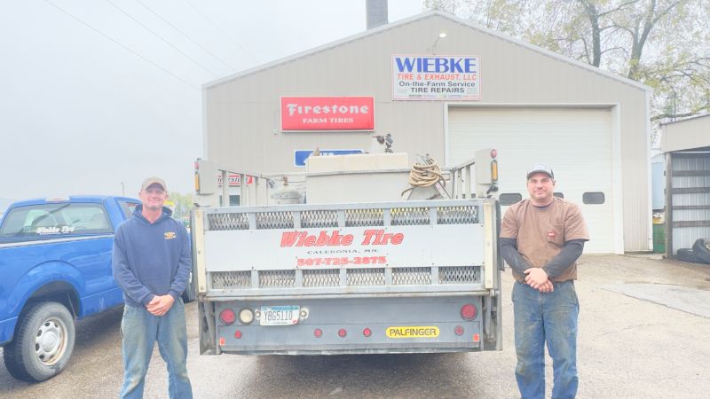 Chad Wiebke, left and Jon Kruse at the shop on Hwy. 44 in Caledonia, Minn. Photo by Charlene Corson Selbee
