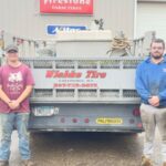 Jon Kruse, Garrett Waldenberger, Hunter Augustine and Chad Wiebke take care of many customers at Wiebke Tire in Caledonia. Photo by Charlene Corson Selbee