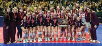 Chatfield is the 2025 state runner-up in Class AA volleyball. The #4 Gophers downed unranked Esko 3-1 and #2 Albany 3-0 before falling to #1 Hawley 3-2 in the title match. It is Gopher volleyball’s highest ever finish. Photo by Leif Erickson