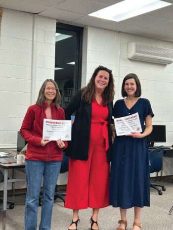 From left to right: Mary Muller, Superintendent Mary Morem and Jackie McCormick. Photo by Wanda Hanson
