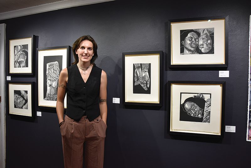 The use of black and white, the direction of the cuts, the shadows, and highlights are designed in such a way that the images looks real. Photo by Charlene Corson Selbee